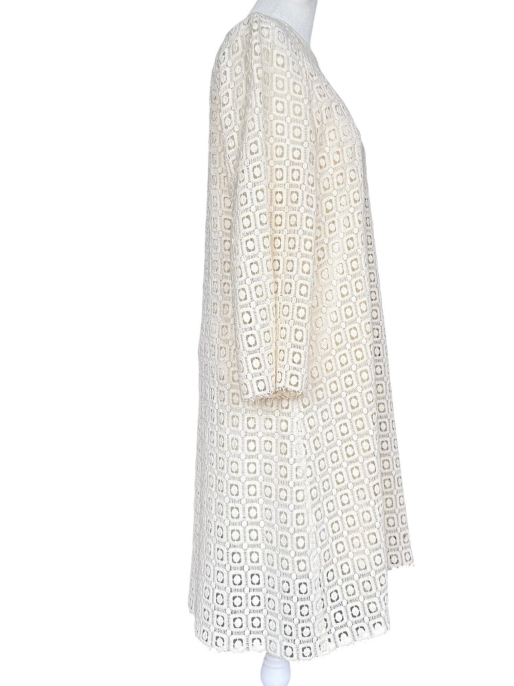 A.P.C. x Vanessa Seward White Square Lace Off Shift Dress Sz L - Picture 4 of 10